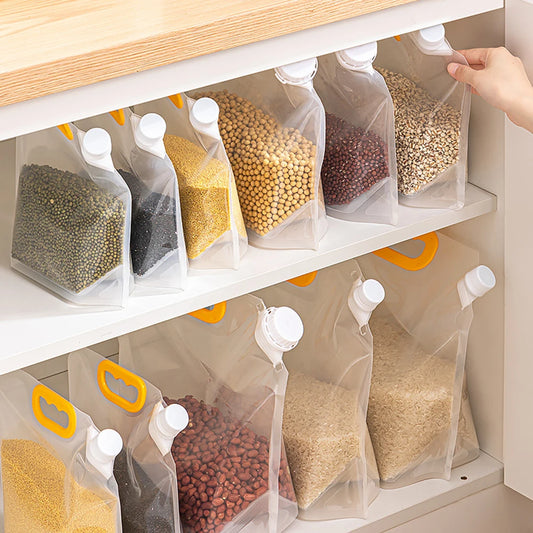 1-5pc Grains Sealed Bag Kitchen Insect Proof Moisture Proof Fresh Keeping Storage Bag Recyclable  Transparent Grain Storage Bags