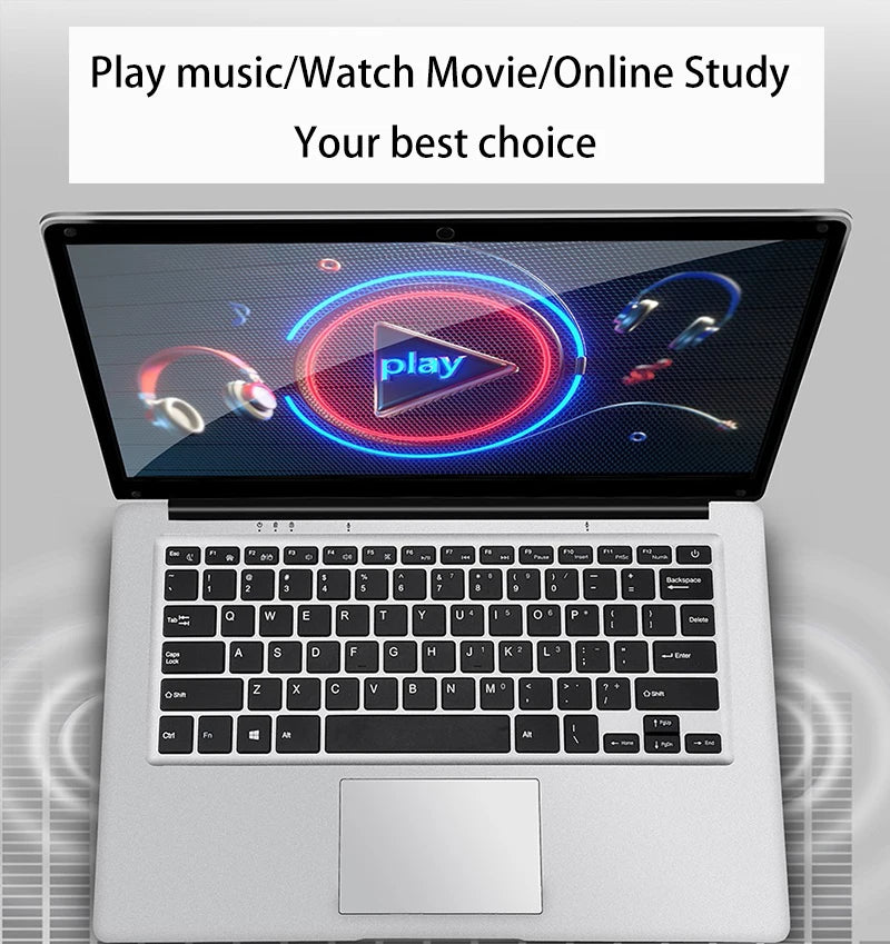 2025 14 inch Affordable Student Laptop Budget-Friendly Notebook Windows 10 for School Lightweight intel Celeron CPU USB 3.0 WiFi