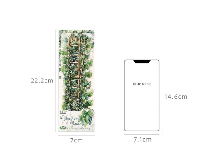 0-Sheet Long Floral Sticker Set, Charming Flower Designs, Ideal for Scrapbooking & Card Making