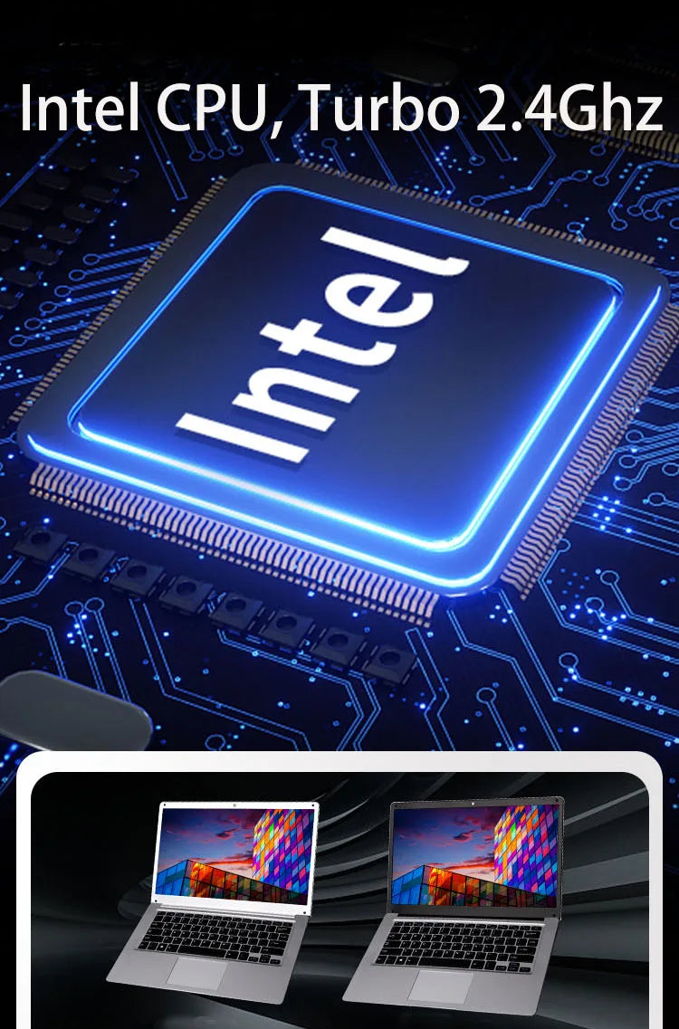 2025 14 inch Affordable Student Laptop Budget-Friendly Notebook Windows 10 for School Lightweight intel Celeron CPU USB 3.0 WiFi